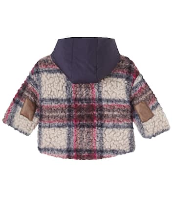 Baby Hans checked wool-blend teddy jacket | 1 + in the Family
