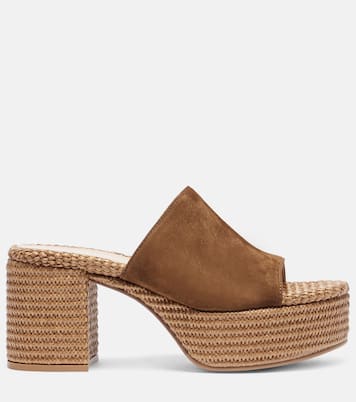 Suede platform espadrille mules | Gianvito Rossi