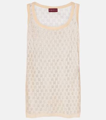GG embellished silk top | Gucci