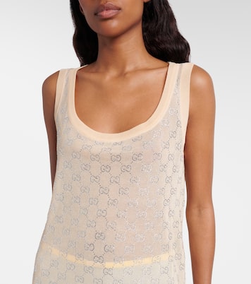 GG embellished silk top | Gucci