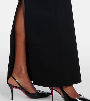 Floral-appliqué off-shoulder crêpe gown | Self-Portrait