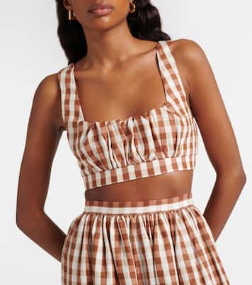 Ida gingham linen crop top | Faithfull