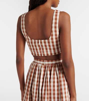Ida gingham linen crop top | Faithfull