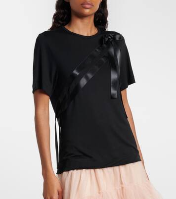 Bow-detail jersey T-shirt | Simone Rocha