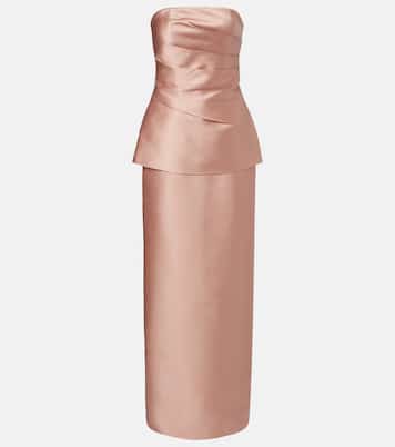 Lucille strapless satin gown | Solace London