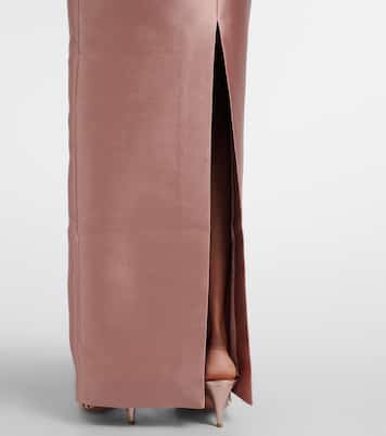 Lucille strapless satin gown | Solace London