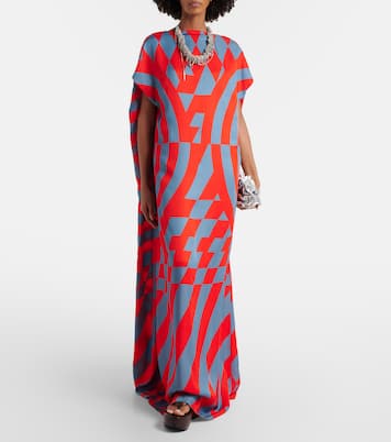 Printed satin maxi dress | Dries Van Noten