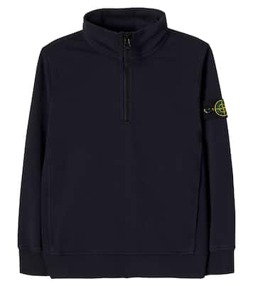 Compass cotton jersey half-zip sweatshirt | Stone Island Junior