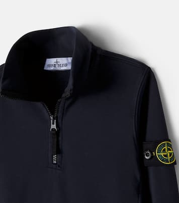 Compass cotton jersey half-zip sweatshirt | Stone Island Junior