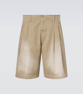 Pleated cotton twill Bermuda shorts | ERL
