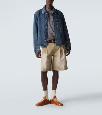 Pleated cotton twill Bermuda shorts | ERL