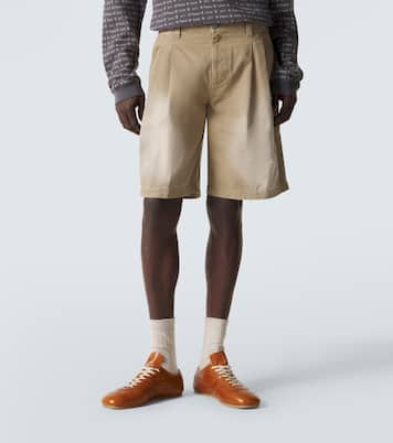 Pleated cotton twill Bermuda shorts | ERL
