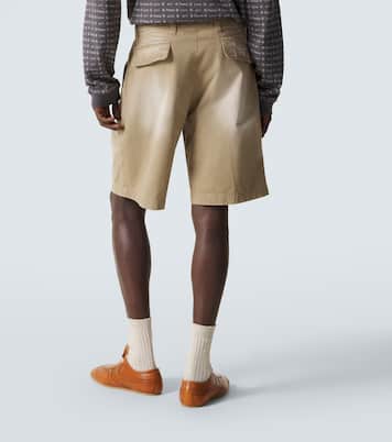 Pleated cotton twill Bermuda shorts | ERL