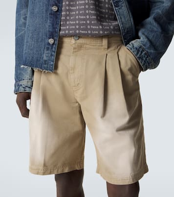 Pleated cotton twill Bermuda shorts | ERL