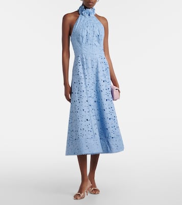 Robe midi Nuvola en coton à broderie anglaise | Rebecca Vallance