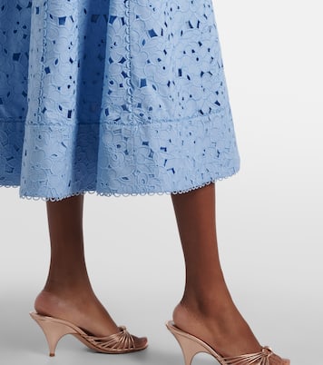 Robe midi Nuvola en coton à broderie anglaise | Rebecca Vallance