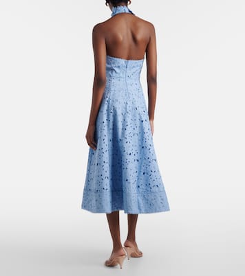 Robe midi Nuvola en coton à broderie anglaise | Rebecca Vallance