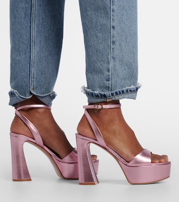 Plateausandalen Nancy 110 aus Metallic-Leder | Gianvito Rossi