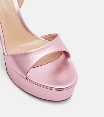 Plateausandalen Nancy 110 aus Metallic-Leder | Gianvito Rossi