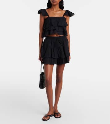 Shorts Thia de algodón con croché | Poupette St Barth