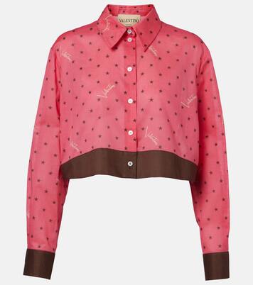 Cropped printed cotton shirt | Valentino
