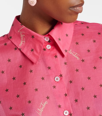Cropped printed cotton shirt | Valentino