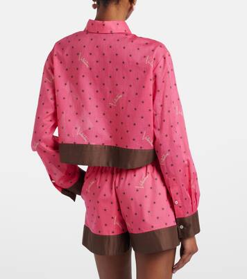 Cropped printed cotton shirt | Valentino