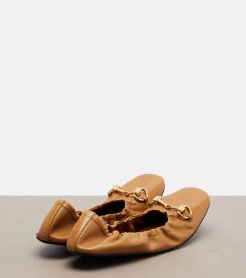 Prima Horsebit leather ballet flats | Gucci