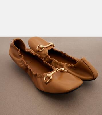 Prima Horsebit leather ballet flats | Gucci