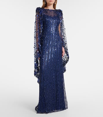 Caped embellished gown | Jenny Packham