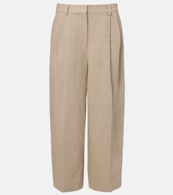 Pantalones anchos cropped de lino | Toteme