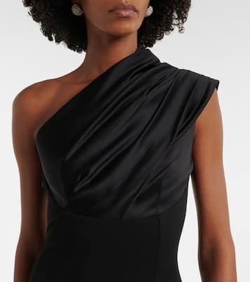 Robe Gracie asymétrique à finitions en satin | Solace London