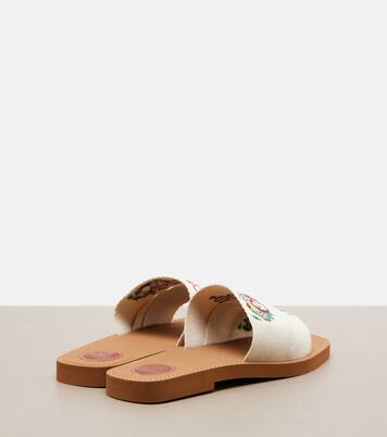 Sandali Woody in lino con ricamo | Chloé