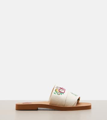Sandali Woody in lino con ricamo | Chloé