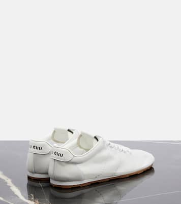 Sneakers Plume mit Lederbesatz | Miu Miu