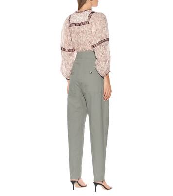 Pantalon paper bag Zilyae à taille haute en coton | Marant Etoile