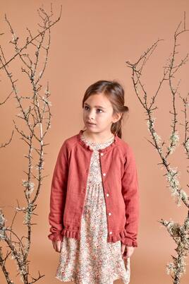 Ruffled cotton-blend cardigan | Tartine et Chocolat