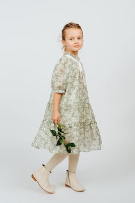 Robe à fleurs en coton et soie | Paade Mode