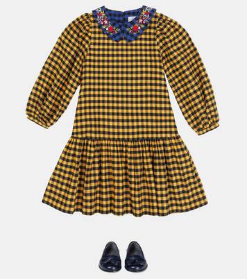 Embroidered checked cotton collar | Paade Mode