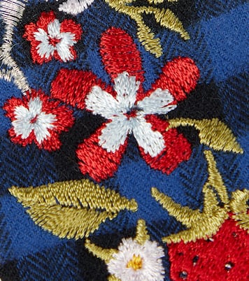 Embroidered checked cotton collar | Paade Mode