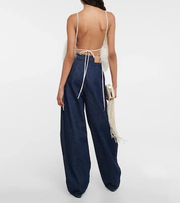 Top aus Shearling mit Kristallen | Magda Butrym