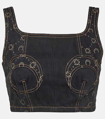 Bustier-Top aus Denim | Marine Serre
