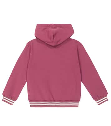 Logo cotton jersey hoodie | Moschino Kids