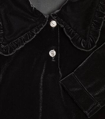 Ruffled velvet dress | Monnalisa