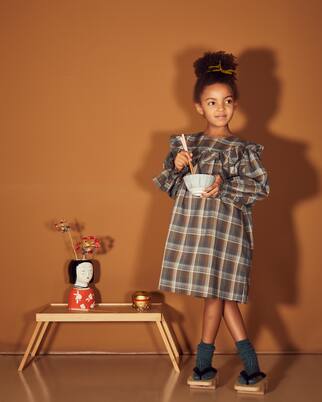 Emma checked cotton dress | C'era Una Volta