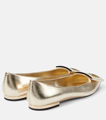 Gommettine metallic leather ballet flats | Roger Vivier