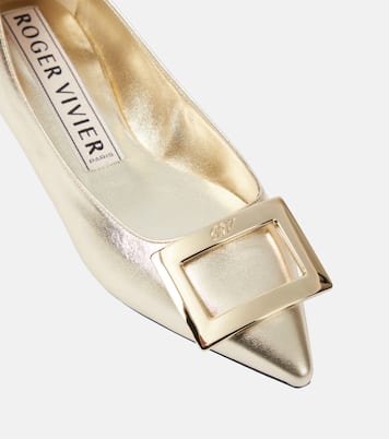 Gommettine metallic leather ballet flats | Roger Vivier