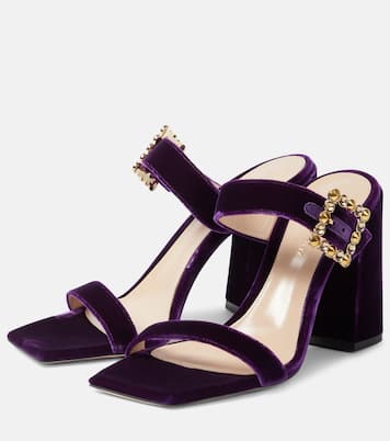 Verzierte Sandalen Wondy aus Samt | Gianvito Rossi