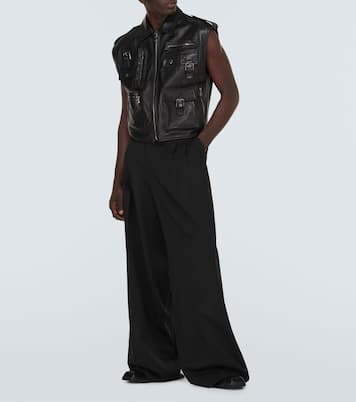 Pocket-detail sleeveless leather jacket | Dolce&Gabbana