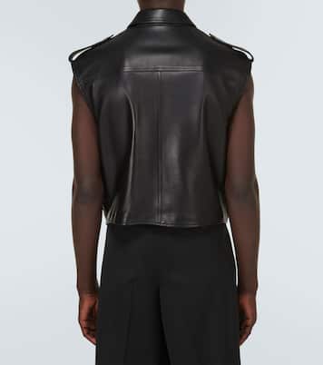 Pocket-detail sleeveless leather jacket | Dolce&Gabbana